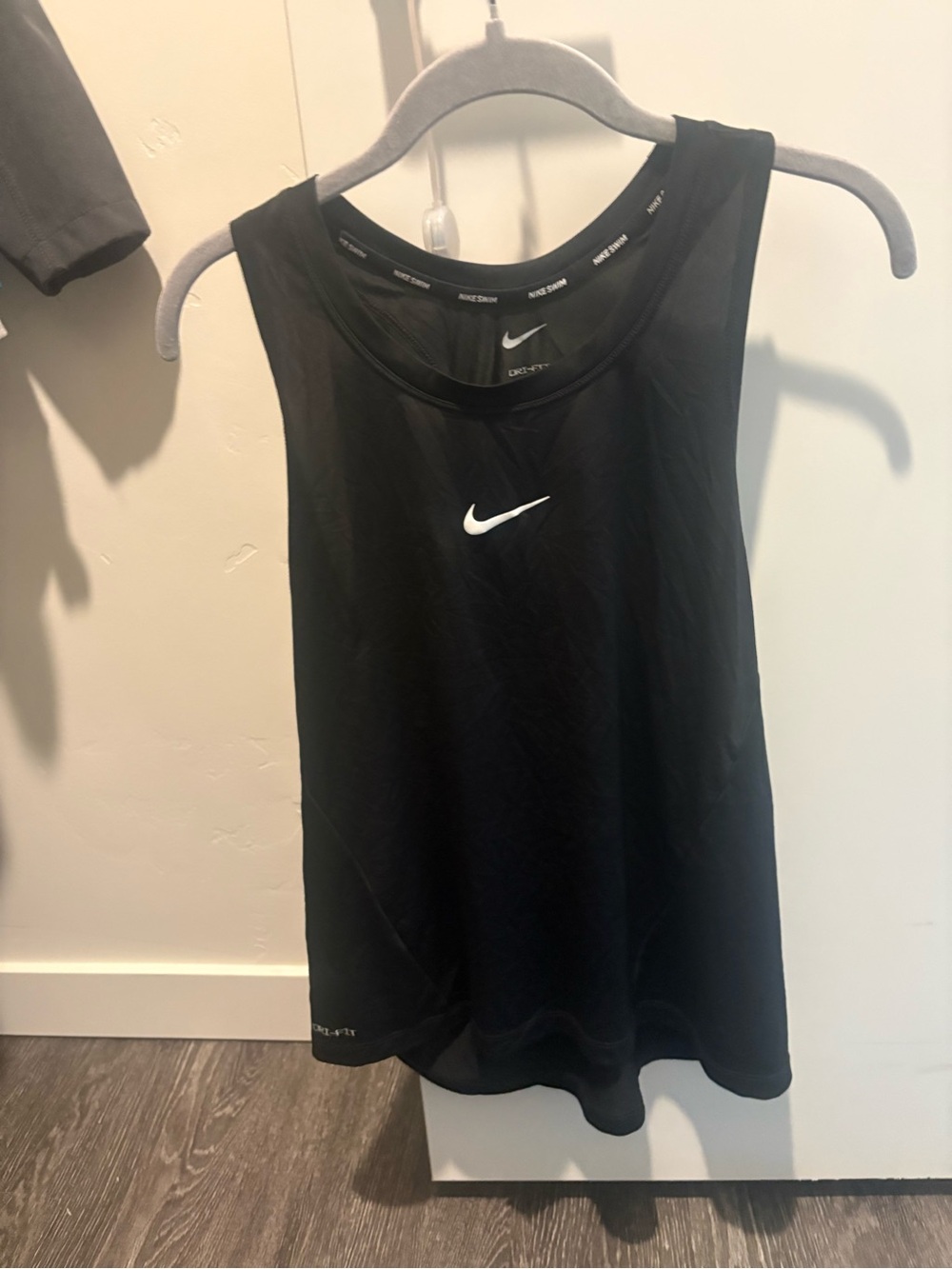 Nike Black Women's Performance Tank with White Swoosh